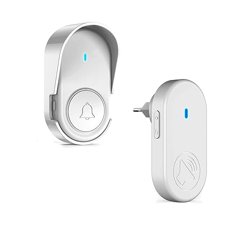 Timbre Inalámbrico Exterior Impermeable, Kit Timbre Puerta Ip66 Impermeable (Blanco)