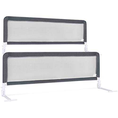 Costzon Double Sided Bed Rail Guard, Set of 2, Extra Long, Swing Down