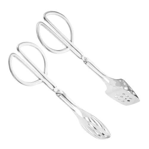 TOPBATHY 2 Piezas Pinzas Inoxidable para Servir Alimentos Clip de Ensalada y Pan para Eventos Buffets y Uso Diario
