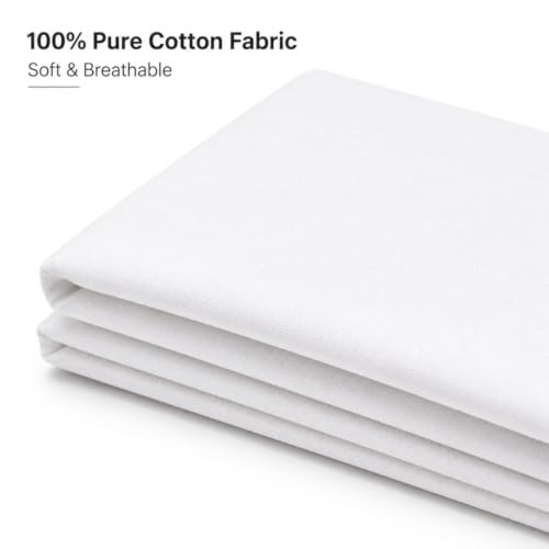 Image of White Pure Cotton Shirt Fabric for Men | Unstitched Shirting Cloth Material | White Shirt Piece Cloth | Tailoring Fabric | 2.25 Meter | 89 cm Width