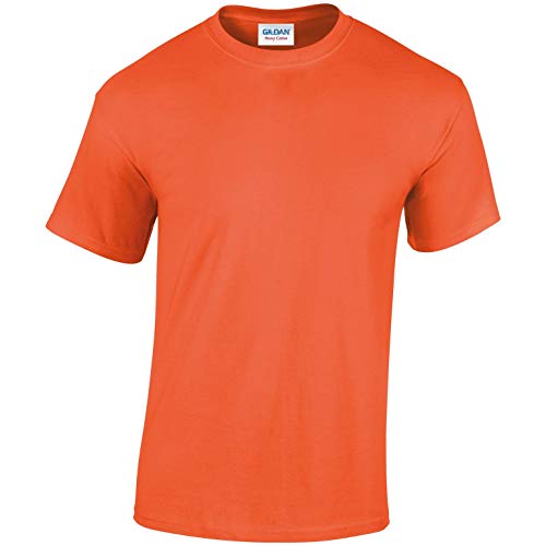 T-shirt orange Gildan Heavy Cotton taille L en coton épais pour homme et vêtement de loisirs