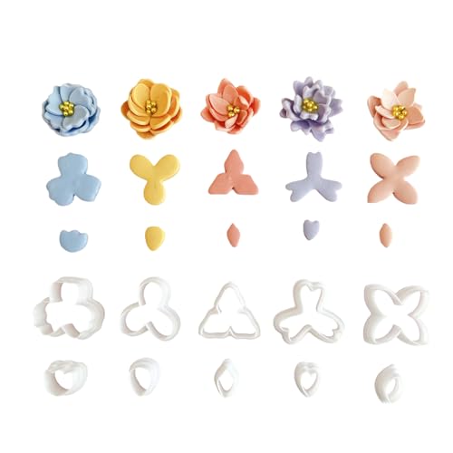 10Pcs Flower Shaped Clay Cutter Small Flower Clay Earring Cutter Clay Molds Clay Earring Cutter For Clay Jewelry Making