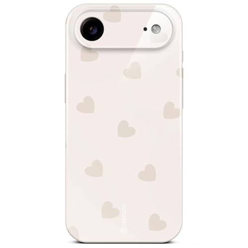 Coque iPhone Air crème beige cœurs pour un style quotidien élégant
