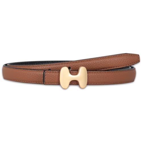 Image of Aurolran Women's Leather Belt with Buckle - Ideal for Dresses, Jeans, and Coats