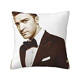 DFDRFCDFPW Justin Music Timberlake Pillow Covers18 X 18 Inch Square Hidden Zipper Home Couch Bed Cushion Decorative Pillowcase, White