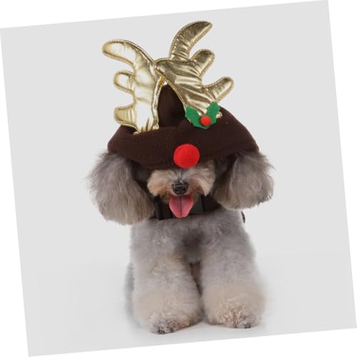 Disfraz navideño para perro color café talla M miniatura 4