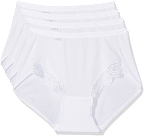 Sloggi Romance - Culottes pour femmes lot de 4, Blanc (WHITE 0003), Taille 46EU/48FR
