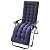 61inch Sun Lounger Chair Cushions, Sundlight Patio Cushions Chaise Outdoor Mattress Recliner Quilted Thick Padded Seat Cushion Reclining Chair Rocking with Ties (Navy Blue)