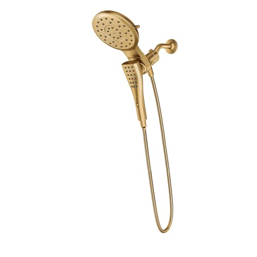 Moen Verso Brushed Gold Eight-Function 7" Diameter Spray Head and Detachable Handshower Combo with Eco Performance and 72" Hose, 220C3EPBG