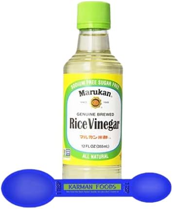 Marukan Genuine Brewed Rice Vinegar, 12 Fl Oz with Karman Foods Spoon
