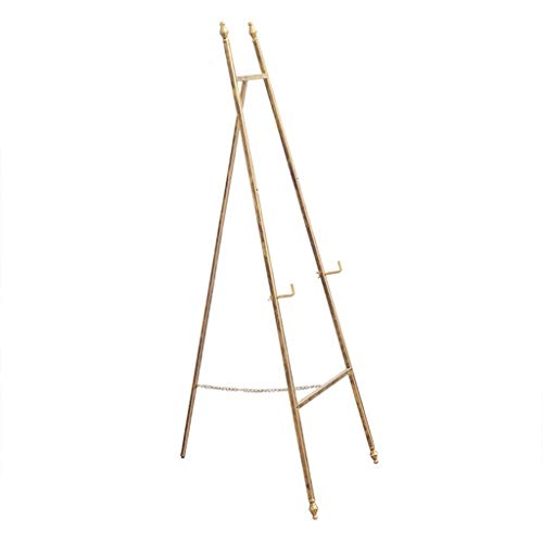 Preisvergleich Produktbild Nai-tripod Zhou Retro Wohnzimmer Frame-Unterstützung, Schule Art Klassenbibliothek Artboard Bracket, Balkon Dekorative Malerei Dreieck Display Rack yan (Color : Gold)