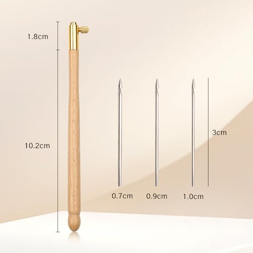 Image of BRBASAP Tambour Embroidery Hook Needle Kit Beading Tool with 3 Needles for Beaded Designs Beadwork Sequin Crafting and Frame Work Complete Tambour Beading Kit for Beginners and Professionals