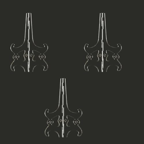 Image of Ferauax Acrylic 6 Inch (pack of 3 )Transparent Display Easel stand, Display stand, Plate Holder , Photo Holder for Home, Office, and Retail Use