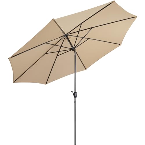 Yaheetech Parasol de Jardin Extérieur Parasol Inclinable 327 cm avec 8 Baleines Cadre en Métal...