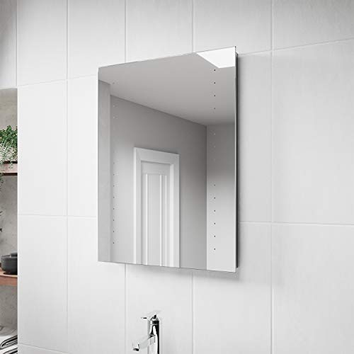 Pebble Grey™ Aurora Illuminated LED Bathroom Mirror with built-in Shaver Socket and Bluetooth Speakers | Heated Demister Mirror Pad | Motion Sensor Switch | 500 x 700 | IP44 Rated | 10 Year Warranty