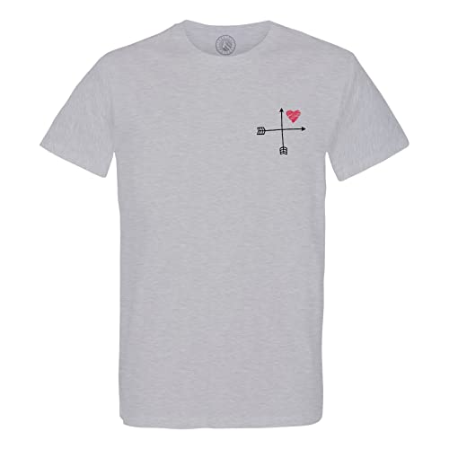 T-shirt homme coton bio flèches cœur rouge idéal pour le week-end