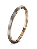 Charming Jewelers Tungsten Wedding Band Ring 2mm for Men Women Comfort Fit 18K Rose Gold Plated Plated Domed Brushed Size 10