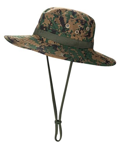 Image of Sun Hats for Men Women Boonie Hat UPF 50+ Bucket Hat Wide Brim UV Protection Fishing Hiking Safari Outdoor Hats