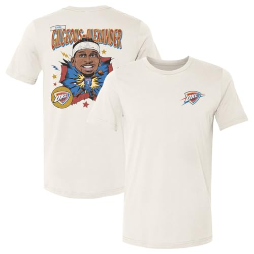 500 LEVEL Shai Gilgeous-Alexander Oklahoma City Thunder Caricature F&B Shirt (Natural, Medium)