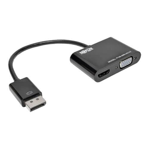 Adaptador TRIPP LITE DisplayPort 1.2 a VGA/HDMI 4K 30Hz 6 pulg miniatura 1