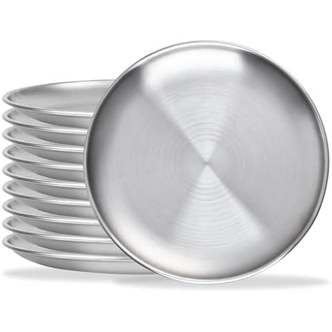 Akamino 10 Pcs 8 Inch Stainless Steel Plates Cover