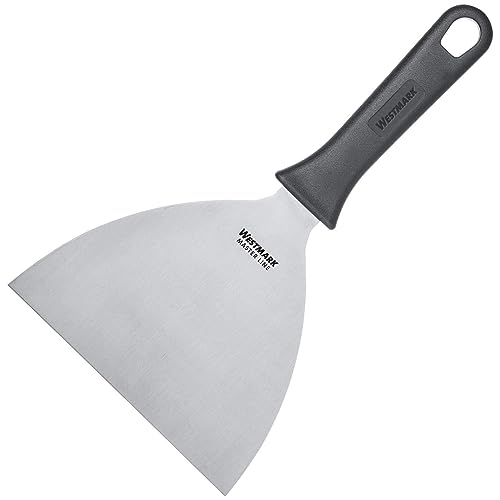 Westmark Profi-Schaber/Grill-Spachtel, Gerade, Starr, Geschlossen, Klingenmaß: 15 x 13 cm, Länge: 26 cm, Rostfreier Edelstahl/Kunststoff, Master Line, Schwarz/Silber, 13312270
