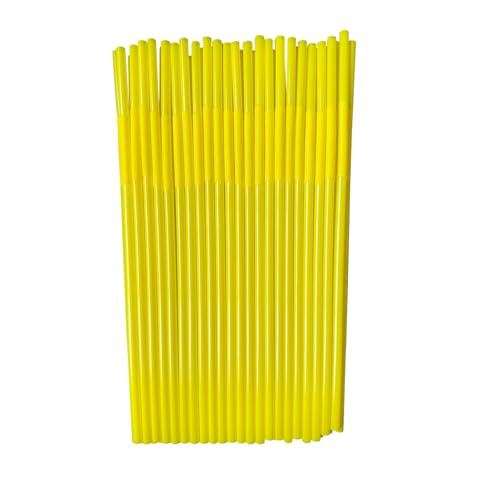 YAOSHENG 200pcs Yellow Straw 10.23 x 0.23Solid Colors Flexible Drinking Straws Plastic Disposable Bendy Straws (yellow)