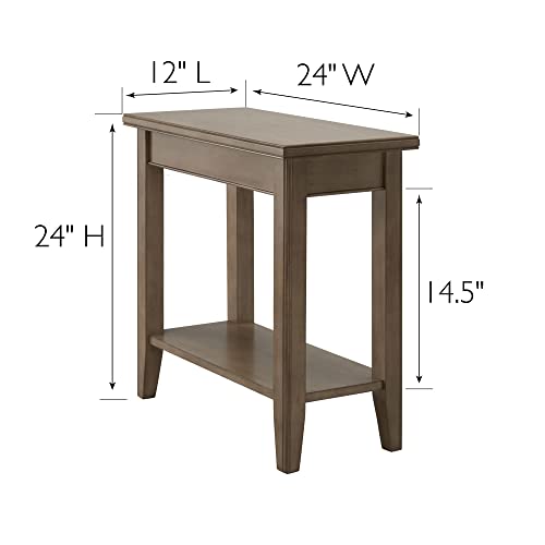 Image of Leick Home Laurent End Table, 12 inch, Smoke Gray