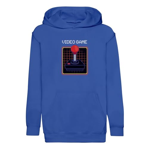 Sweat à capuche enfant joystick synthwave rétro gaming en coton premium pour arcade