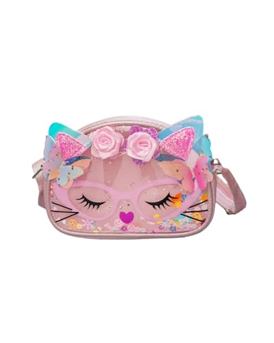 Sac à bandoulière chat pour filles : sequins et paillettes mobiles étincelants