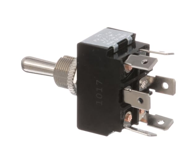 1017 20A DPDT On/Off/On 6 Tab Toggle Switch Fits 1/2 in Hole for Keating Instant Recovery Electric Fryer Pre-2000, Vulcan Hart 85MF, ECO2D