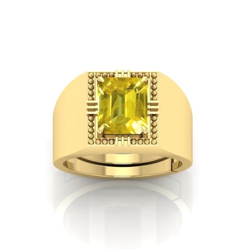 Bague panchdhatu saphir jaune naturel plaqué or fini les bijoux ternes qui perdent leur éclat