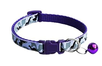 PSK PET MART Adjustable Puppy and Cat Collars (Single Piece) Buckle Safety Neck Collar Strap with Bell Small Size for Cat (1Pcs Blue Color)