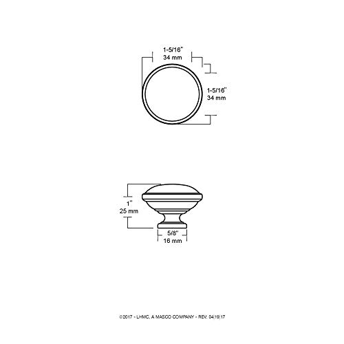 Franklin Brass P40005W-Vbc-C 1-1/4-Inch Sophia Cabinet Hardware Knob #TOP3