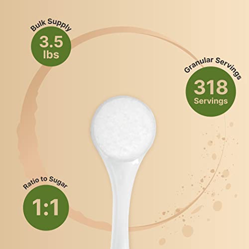 Monk Fruit Sweetener With Erythritol Granules, 3.5 Lbs, 1:1 White Sugar Substitute, 0 Calories | 0 Net Carbs | Keto | Vegan, Perfect For Baking, Cooking, Beverages, And More #TOP4