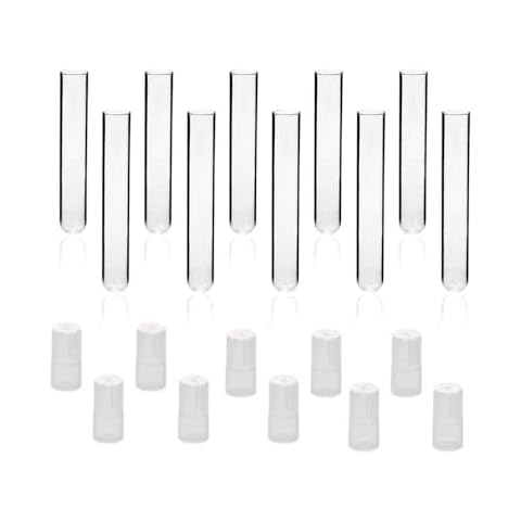 ULAB Scientific Glass Test Tubes with Autoclavable Caps, Vol.10ml, 16x100mm, Medium Borosilicate Glass Material, Pack of 20, UTT1009 Cover