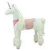 Sweety Toys 13432 pluche staand paard stabiel robuust XXL eenhoorn hoogte 130 cm paard rijpaard wit met stalen onderstel