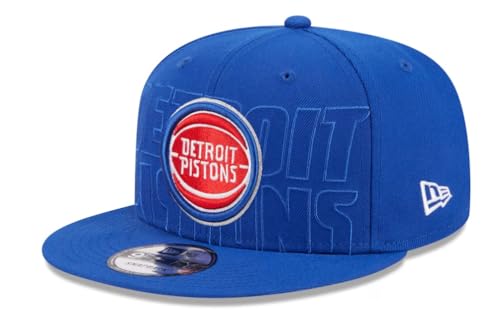 New Era Mens Draft 2023 9fifty Snapback Hat Cap (US, Alpha, One Size, Royal Blue, Detroit Pistons)