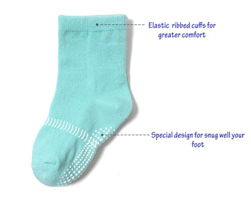 CHUNG toddler non-slip cotton socks anti skid with grip bottom Little Boys Girl Kids Children 12 pairs3