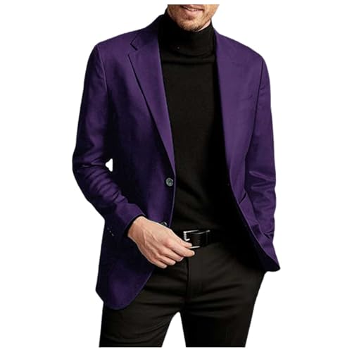Cexiakong Giacca Uomo Viola M, Leggera, Sportiva, Blazer, Taglie Grandi,
