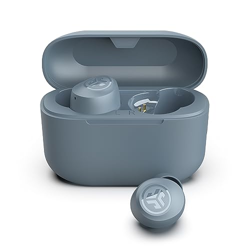 JLab Go Air Pop True Wireless Bluetooth Earbuds + Charging Case, Slate, Dual Connect, IPX4 Sweat Resistance, Bluetooth 5.1 Connection, 3 EQ Sound Settings Signature, Balanced, Bass Boost