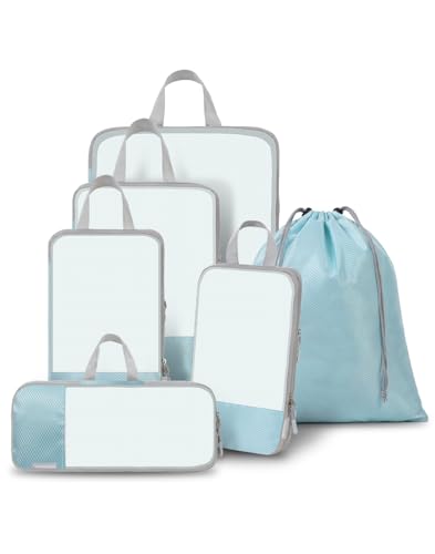 B-turquoise / 6 Set (1S+2M+1L+1XL+Shoe Bag/Laundry Bag)