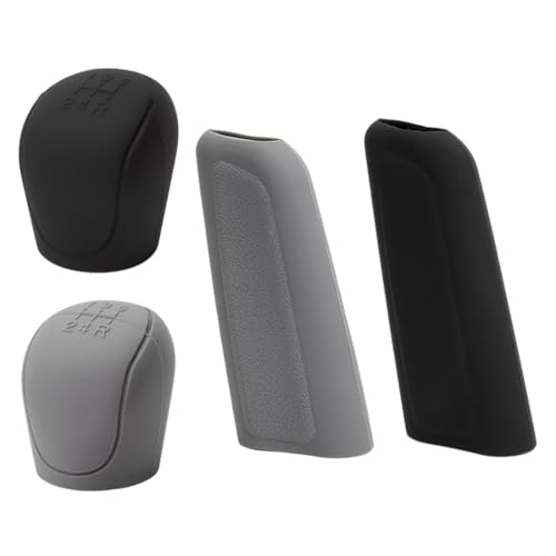 Funda Pomo Cambios Marcha Coche Antideslizante Negro, 4 Piezas Funda Pomo Cambios Marcha Coche Antideslizante Universal, funda protectora antideslizante para palanca de cambios, kit repara pinchazos