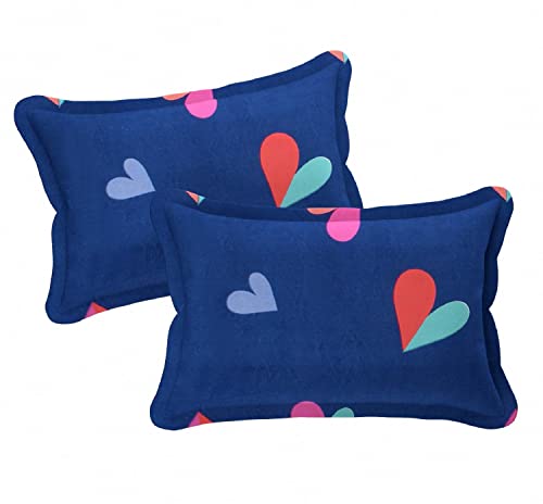 Image of Glace Cotton Printed King /Double Bedsheet | Elastic Fitted Bedsheet with 2 Pillow Covers, 78x72x Upto 6 Inches, Double Heart Pattern Chadar