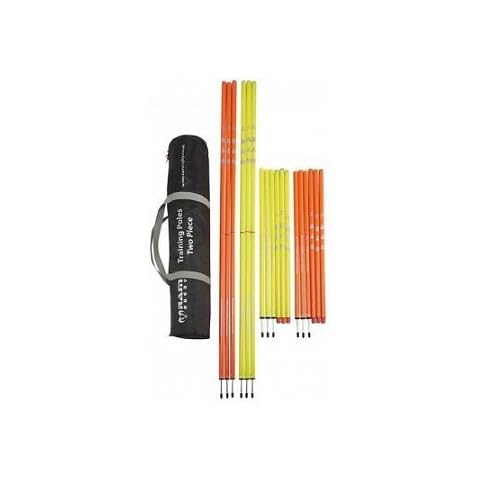 Ram Sports Two-Piece Training Poles - Set of 12-1.8m - Orange & Yellow Cover