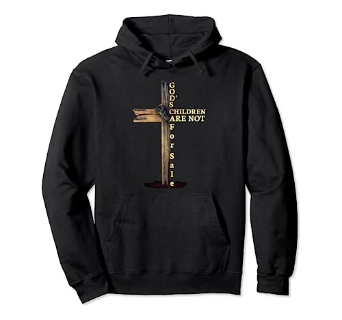 Gods Children Are Not-For-Sale Vintage Cross Christian Child Sudadera con Capucha