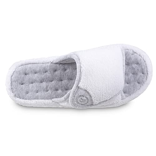 isotoner Women's Terry Spa Slip On Slide Slipper with Memory Foam for Indoor/Outdoor Comfort3