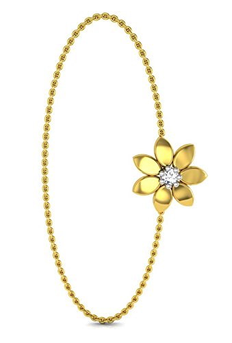 18k (750) Gold with Diamond Charm Bracelet for Women (Gold)