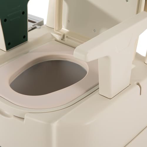 Tyvotrend Campingtoilette, Tragbare Reisetoilette mit Sensory Light und Rückenlehne, Mobile Toilette mit Abnehmbaren Armlehnen und Tissue-Box, Trockentrenntoilette für Menschen (Grün)