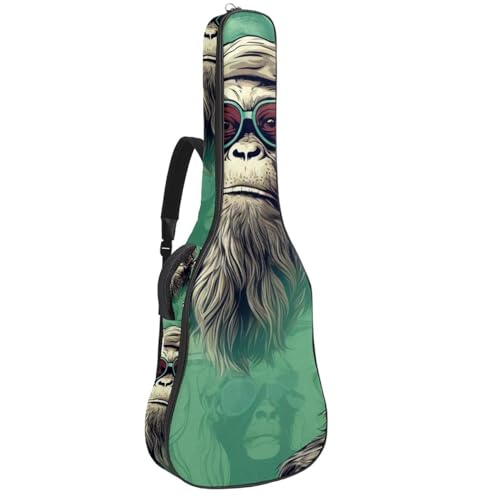 Housse guitare étanche à motif singe multicolore pour musiciens nomades